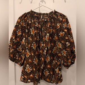 Free People Multicolor Floral Blouse